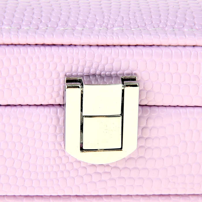 Шкатулка кожзам для украшений "Нежно-сиреневая"