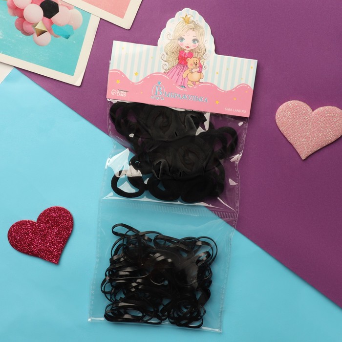 Резинка для волос Феечка набор 110 шт10 2 см чёрный 54₽