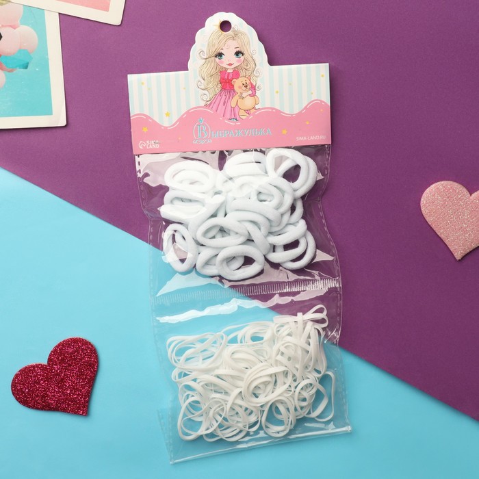 Резинка для волос Феечка набор 110 шт10 2 см белый 54₽