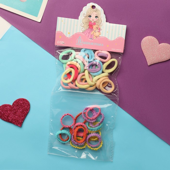 Резинка для волос Феечка набор 46 шт 2 колор волнушка 2 см микс 62₽