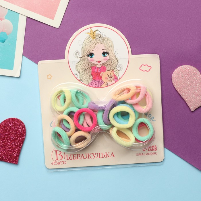 Резинка для волос Карусель набор 30 шт2 колор классика 2 см микс 60₽