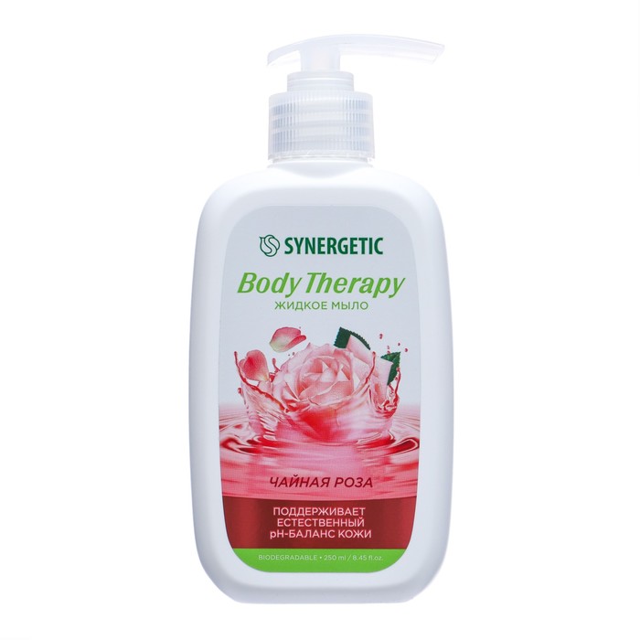 цена Жидкое мыло Synergetic Body Therapy Чайная роза, 0,25 мл