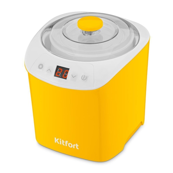 

Йогуртница Kitfort КТ-4090-1, 20 Вт, 1 л, 5 програм, шнур 0,8 м, бело-желтый