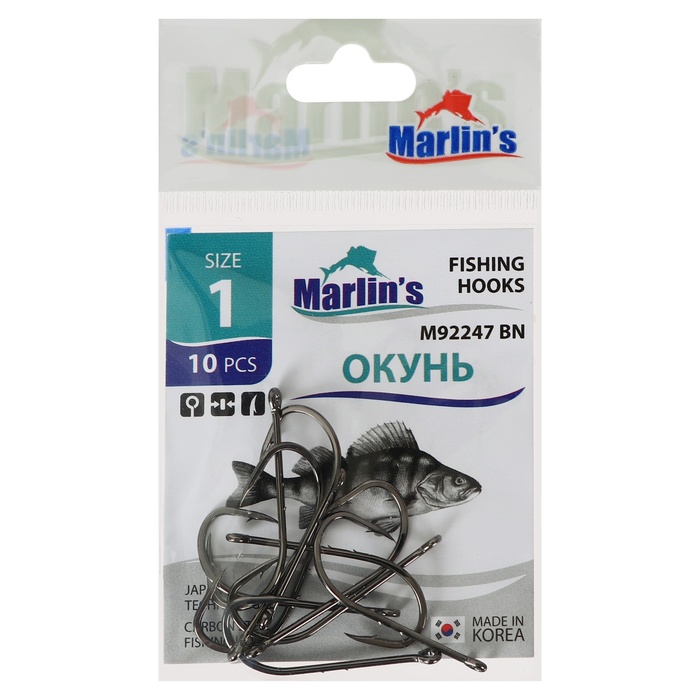 

Крючок Marlin's ОКУНЬ BAITHOLDER BLN №1 , 10 шт.