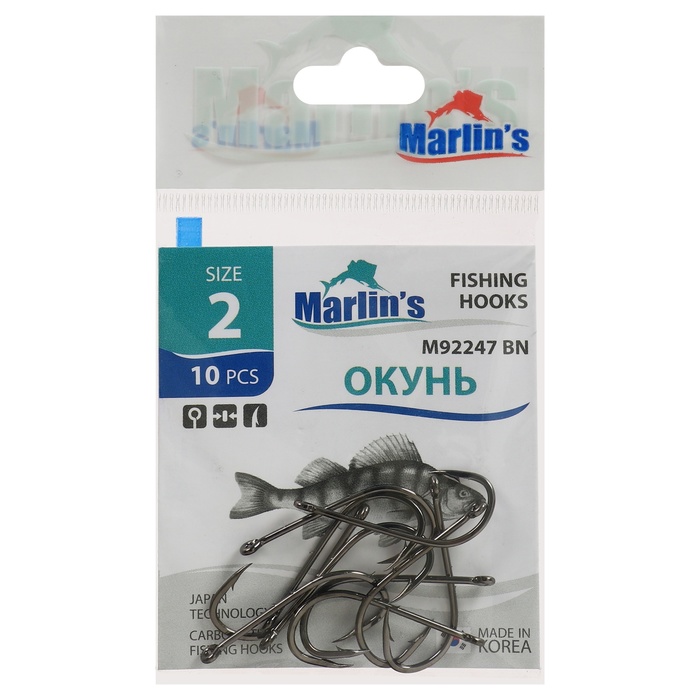 

Крючок Marlin's ОКУНЬ BAITHOLDER BLN №2 , 10 шт.