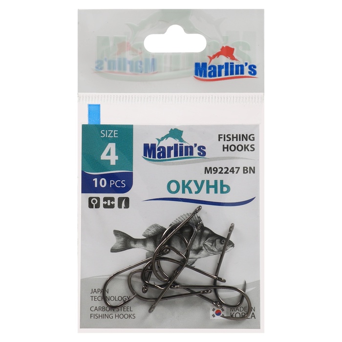 

Крючок Marlin's ОКУНЬ BAITHOLDER BLN №4 , 10 шт.