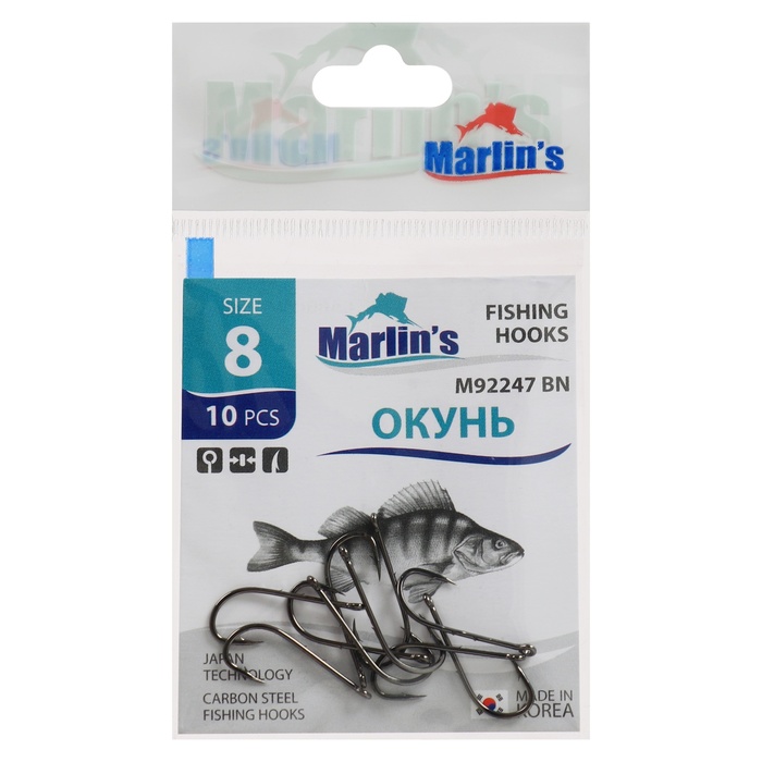 

Крючок Marlin's ОКУНЬ BAITHOLDER BLN №8 , 10 шт.