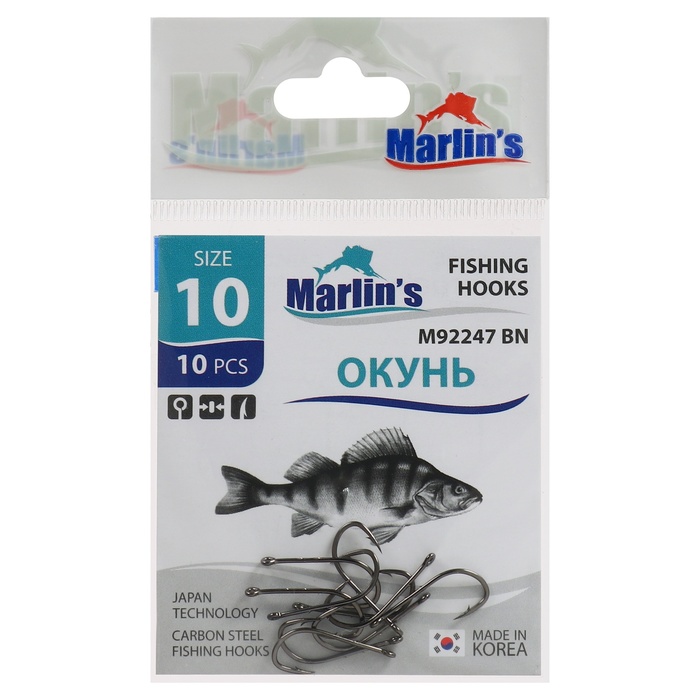 

Крючок Marlin's ОКУНЬ BAITHOLDER BLN №10 , 10 шт.