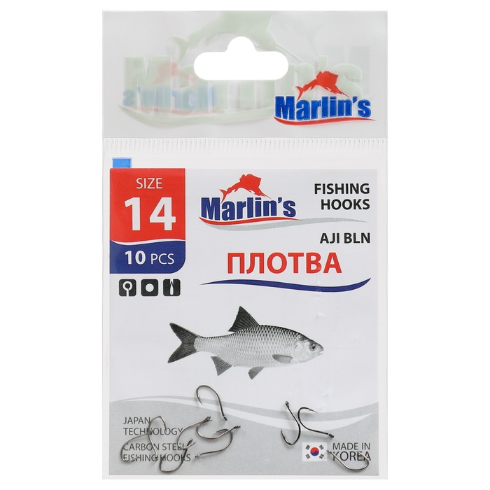 

Крючок Marlin's ПЛОТВА AJI BLN №14 , 10 шт.