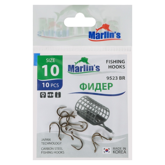 

Крючок Marlin's ФИДЕР 9523 BR №10 , 10 шт.