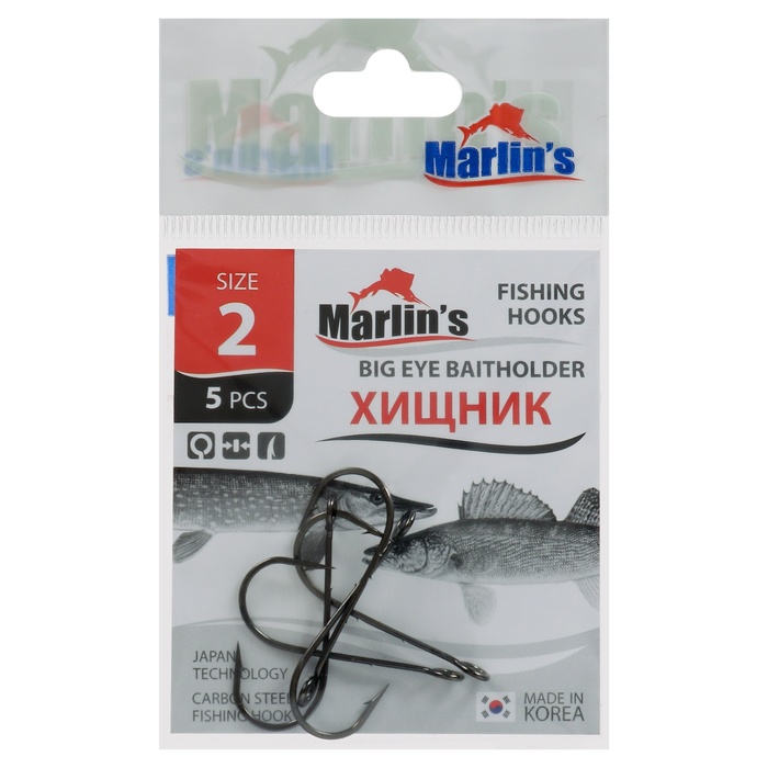 

Крючок Marlin's BIG ЕУЕ BAITHOLDER BLN №2 , 5 шт.