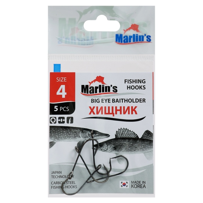 

Крючок Marlin's BIG ЕУЕ BAITHOLDER BLN №4 , 5 шт.