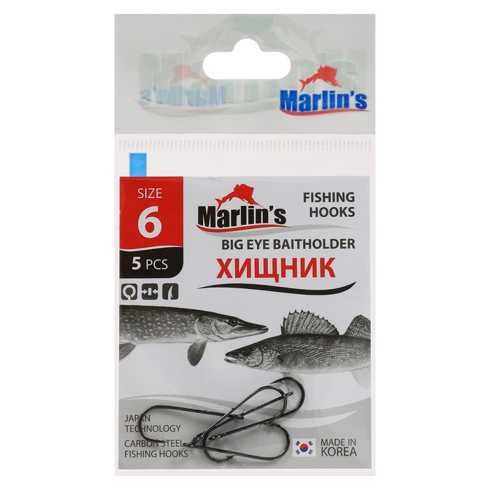 

Крючок Marlin's BIG ЕУЕ BAITHOLDER BLN №6 , 5 шт.