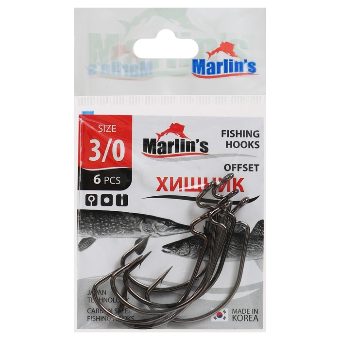 

Крючок Marlin's OFFSET 7316 BN №3/0, 6 шт.