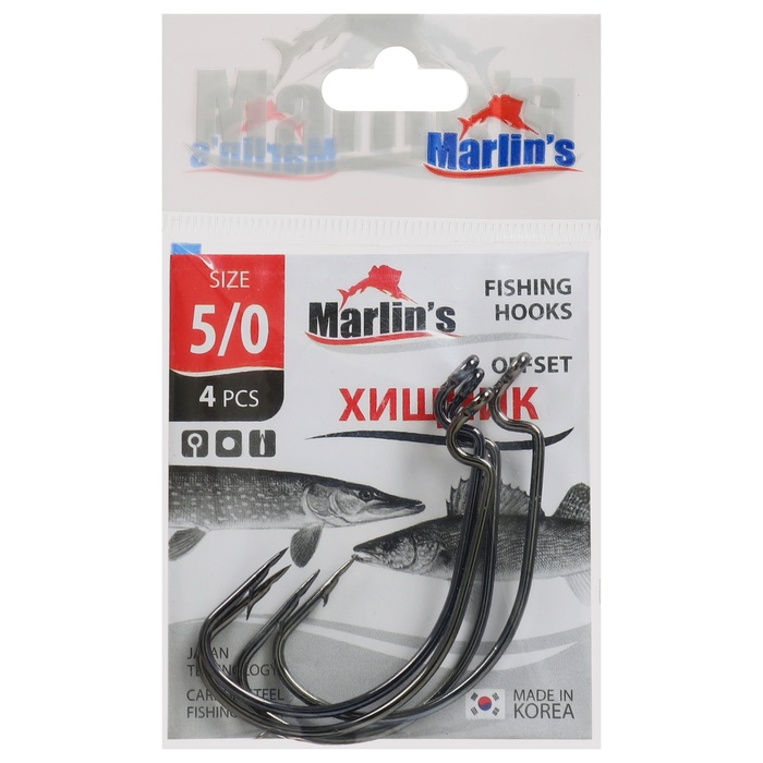 

Крючок Marlin's OFFSET 7316 BN №5/0, 4 шт.