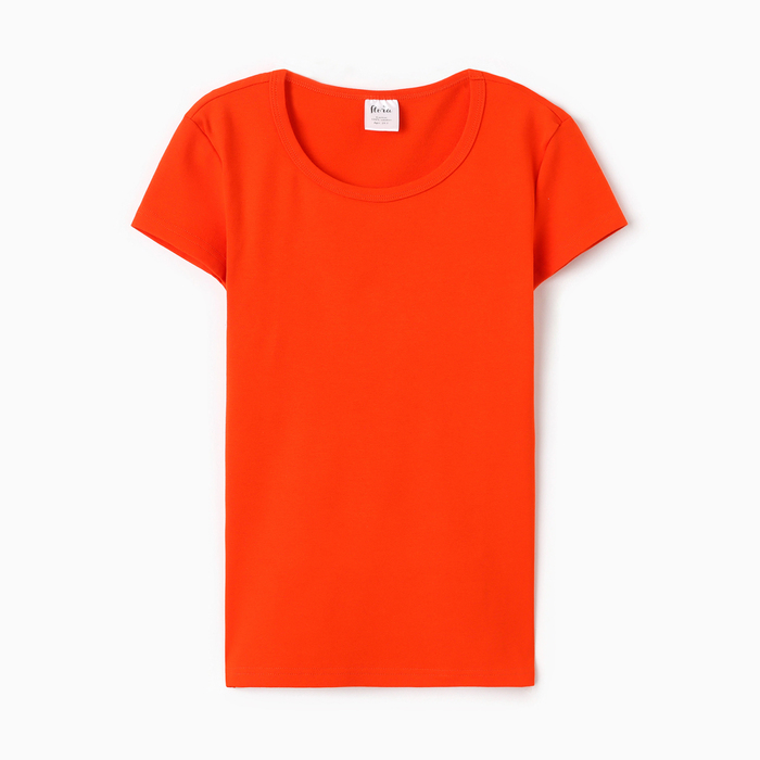 Футболка женская О-образный вырез, цвет оранжевый, размер 50