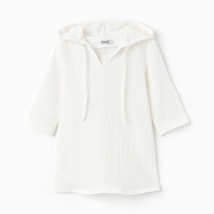 Рубашка (пончо) детская MINAKU цвет белый, рост 116 см пончо nat махровое розовое без вышивки рост 116 134 см