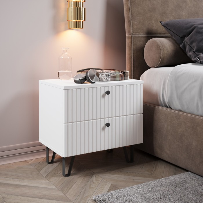 Тумба прикроватная Лайн 500х350х480 Белый МДФ 5447₽