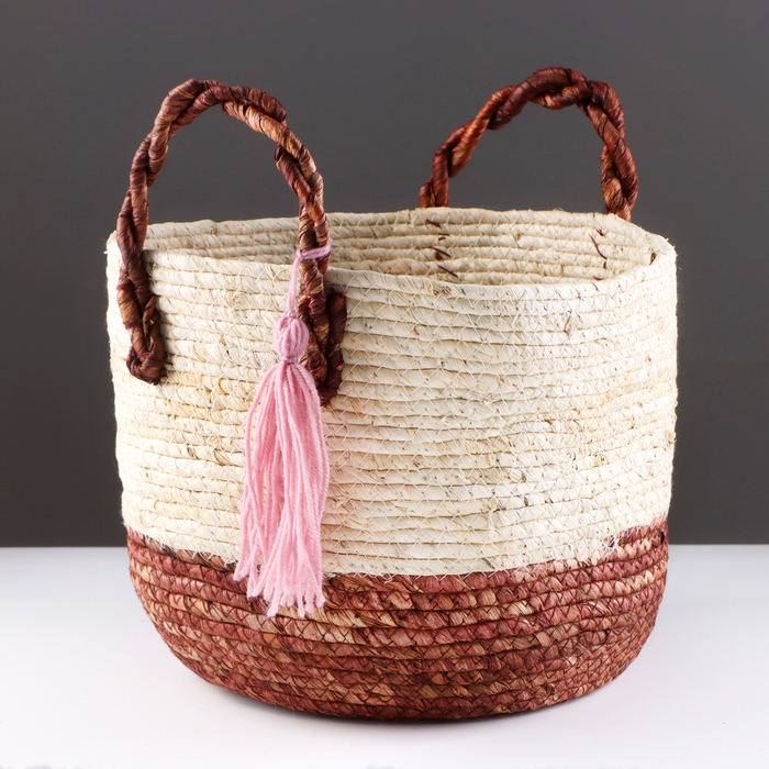 Корзина для хранения Аргентина с ручками 30 х 25 х 245 см натуральный бордовый 1516₽