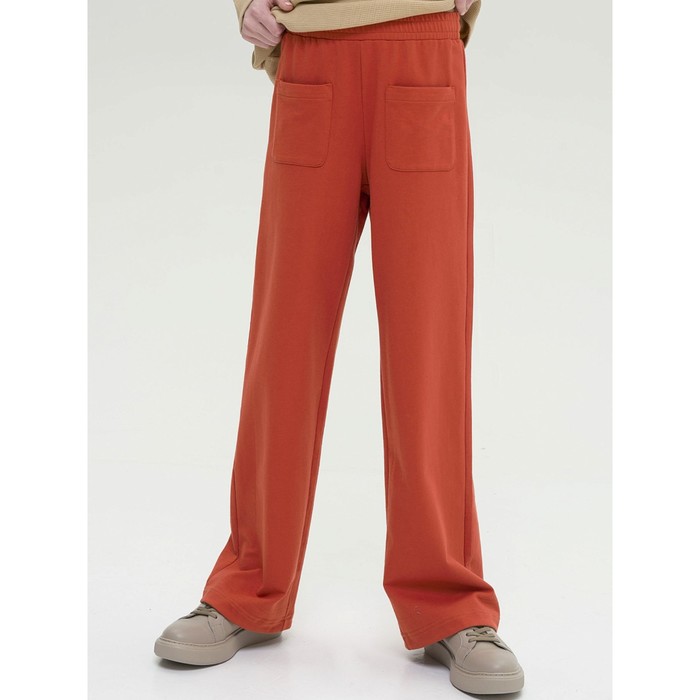 Брюки для девочек, рост 134 см, цвет терракотовый брюки для девочек рост 128 см цвет терракотовый