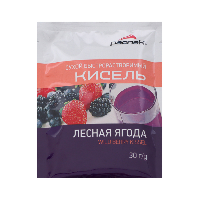 Кисель сухой быстрорастворимый быстрорастворимый Лесная ягода, 30 г кисель быстрорастворимый русский продукт клюква 25 г