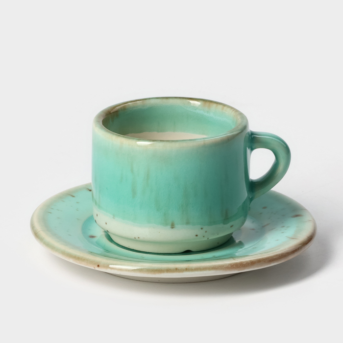 Кофейная пара фарфоровая Nordic, 80 мл, d=6 см кофейная пара фарфоровая blu reattivo чашка 80 мл блюдце d 6 см