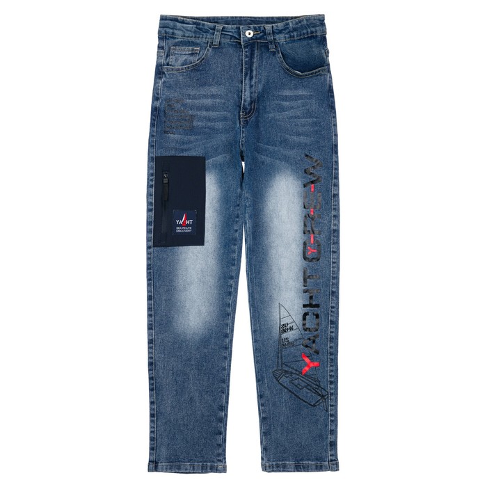 брюки джинсовые для мальчиков рост 164 см Брюки текстильные джинсовые для мальчиков PlayToday, рост 164 см