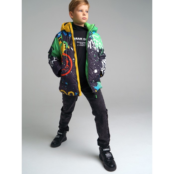 Зимняя куртка для мальчика PlayToday, рост 158 см куртка зимняя для мальчика урал рост 158 см цвет чёрный