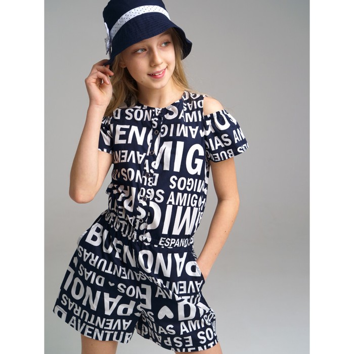 Комбинезон текстильный для девочки PlayToday, рост 128 см фото