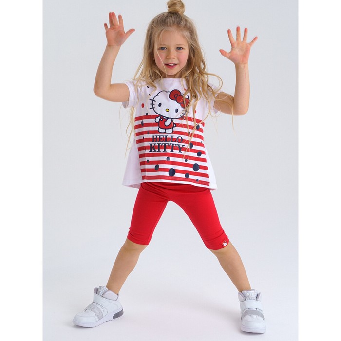 Комплект для девочки: футболка, леггинсы Hello Kitty PlayToday, рост 104 см