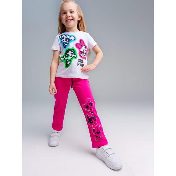 Комплект трикотажный для девочек: футболка, брюки PlayToday, рост 104 см