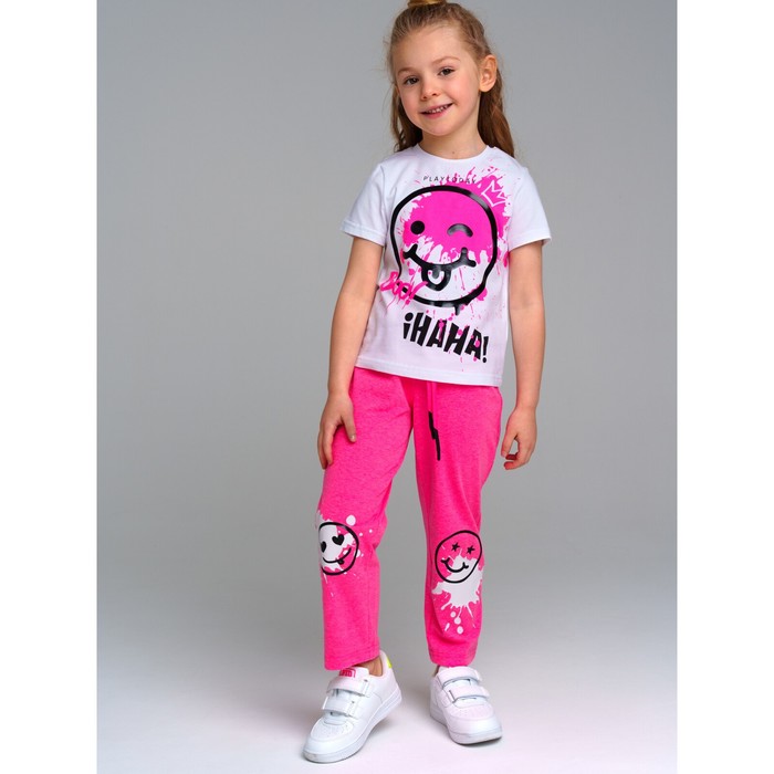 Комплект трикотажный для девочек: футболка, брюки PlayToday, рост 116 см