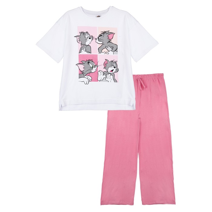 Комплект трикотажный для девочек: футболка, брюки PlayToday, рост 128 см