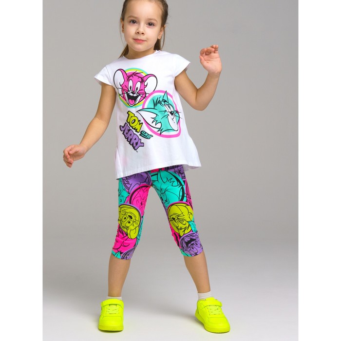 Комплект трикотажный для девочек: футболка, легинсы PlayToday, рост 116 см