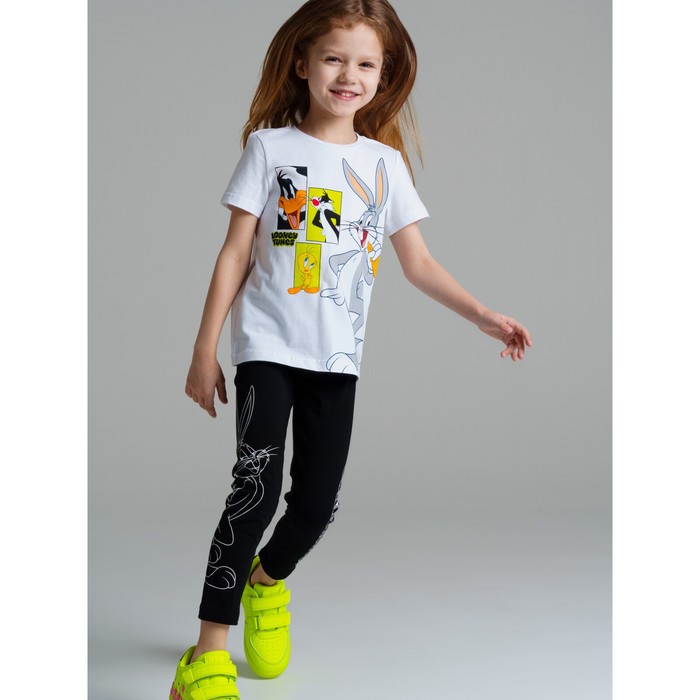 Комплект трикотажный для девочек: футболка, легинсы PlayToday, рост 110 см
