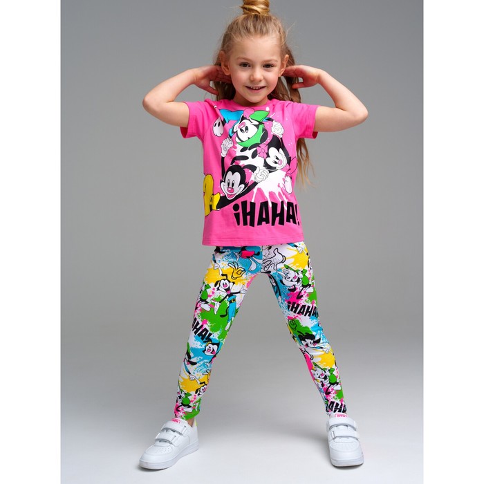 Комплект трикотажный для девочек: футболка, легинсы PlayToday, рост 98 см