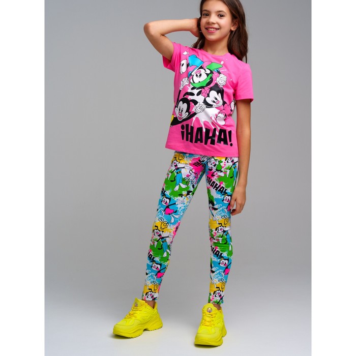 Комплект трикотажный для девочек: футболка, легинсы PlayToday, рост 134 см