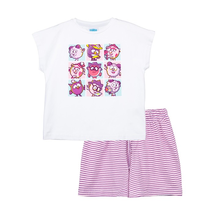 Комплект трикотажный для девочек: футболка, шорты PlayToday, рост 122 см