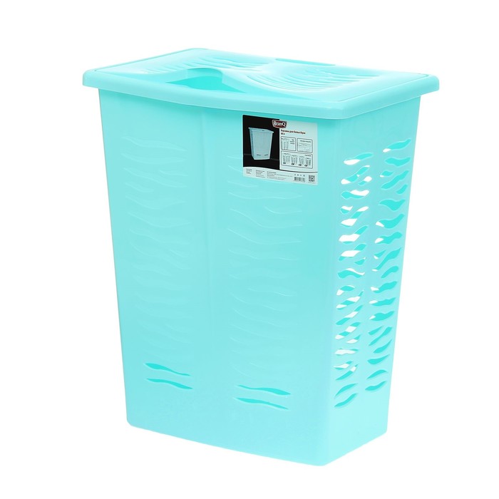 Корзина для белья 60 л Aqua, цвет МИКС