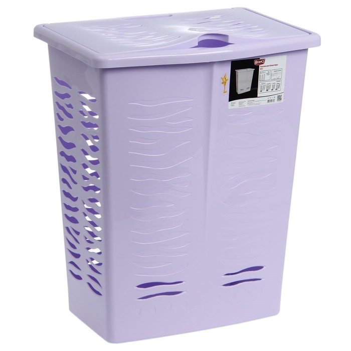 Корзина для белья 60 л Aqua, цвет МИКС