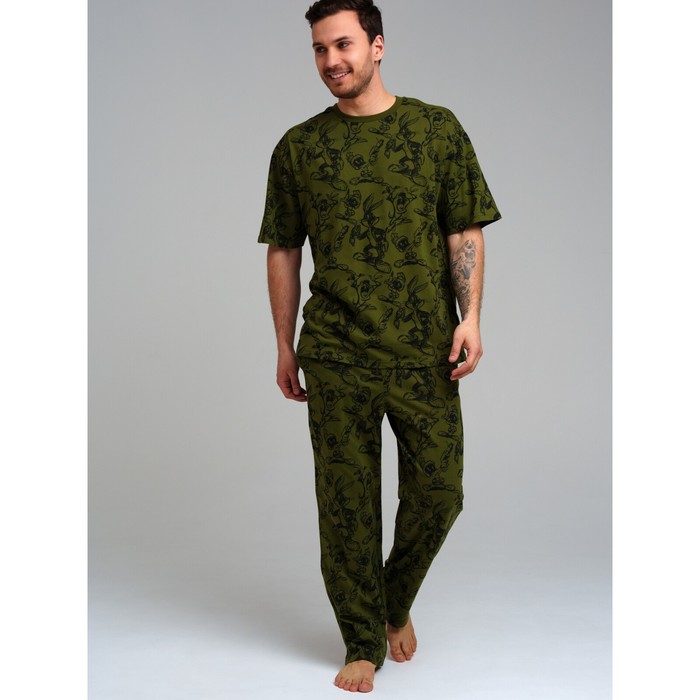 

Пижама для мужчин PlayToday: футболка и брюки, размер M