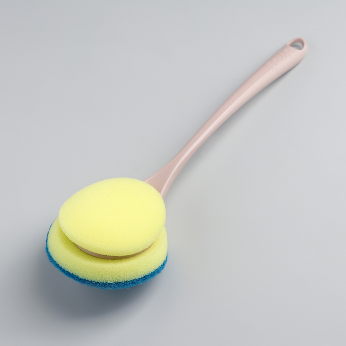 Щетка с губкой для посуды "Ориджинал", цвет бирюза