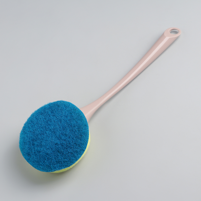 Щетка с губкой для посуды "Ориджинал", цвет бирюза