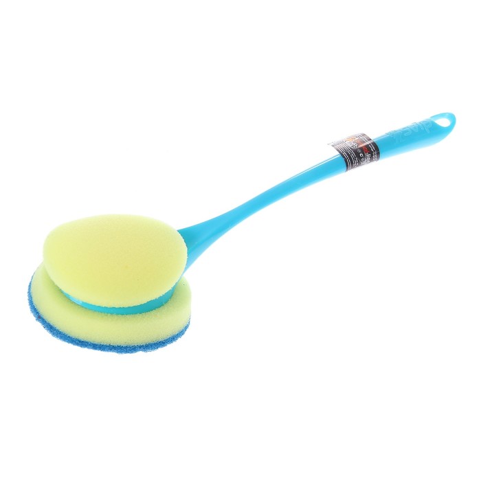 Щетка с губкой для посуды "Ориджинал", цвет бирюза