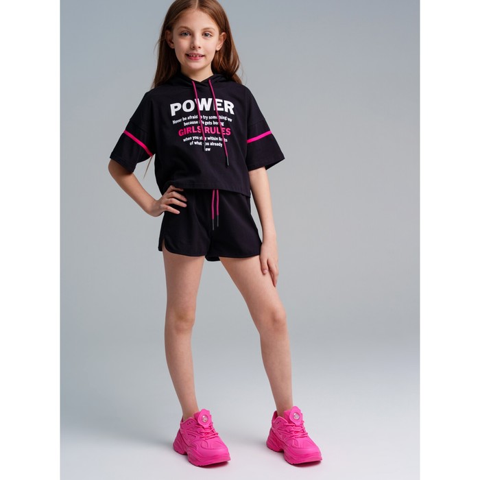 Комплект для девочек: майка, шорты, фуфайка PlayToday, рост 128 см