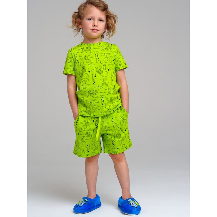 Пижама для мальчика PlayToday: футболка и шорты, рост 110 см