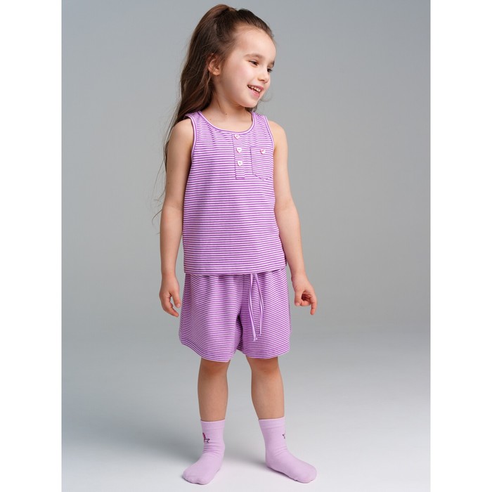 Пижама для девочки PlayToday: майка и шорты, рост 122 см