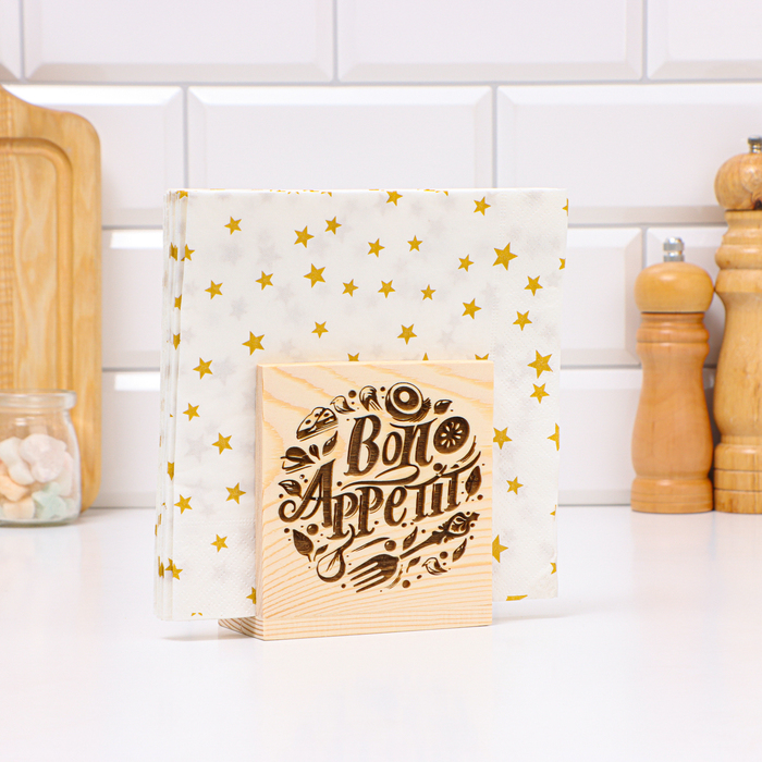 Салфетница квадратная Bon appetit 10 х 5 х 11см дерево 147₽