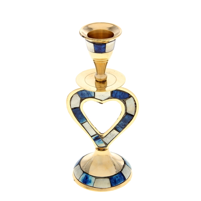 Подсвечник на 1 свечу "Сердце" цветной
