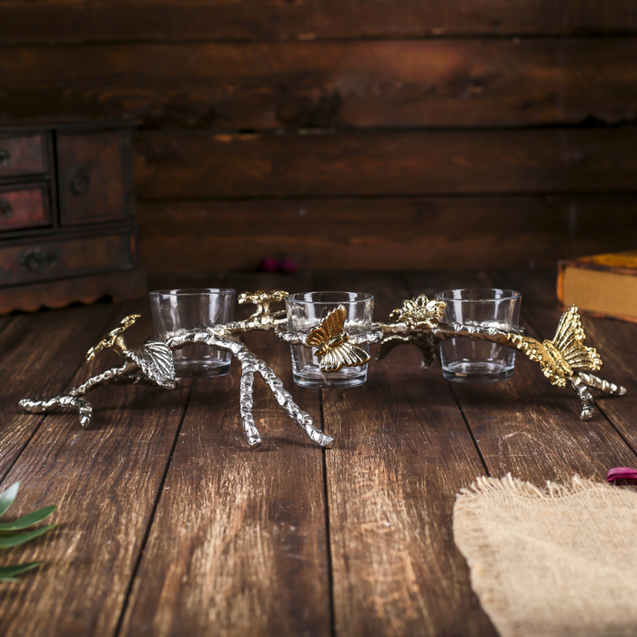 Подсвечник на 3 свечи "Полянка"